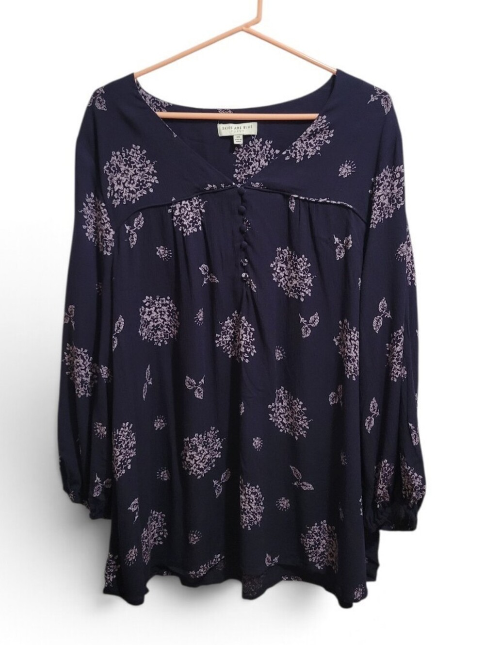 Skies Are Blue Curvy Bohemian Blouse